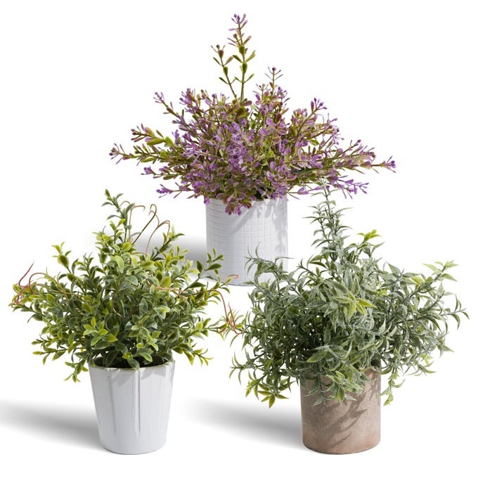 3 PACK SMALL FAKE PLANTS FOR HOME DECOR ARTIFICIAL INDOOR PLANTS FOR KITCHEN BATHROOM FARMHOUSE OFFICE ROOM DECOR