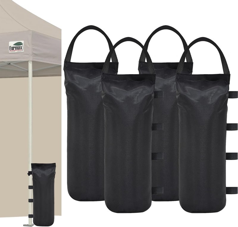 Eurmax USA Weight Capacity 112 LBS Extra Large Pop up Gazebos Weights Sand Bags for Pop up Canopy Tent Pergola Outdoor Instant Canopies, 4-Pack,Black (Without Sand) Dark Black - Image 1