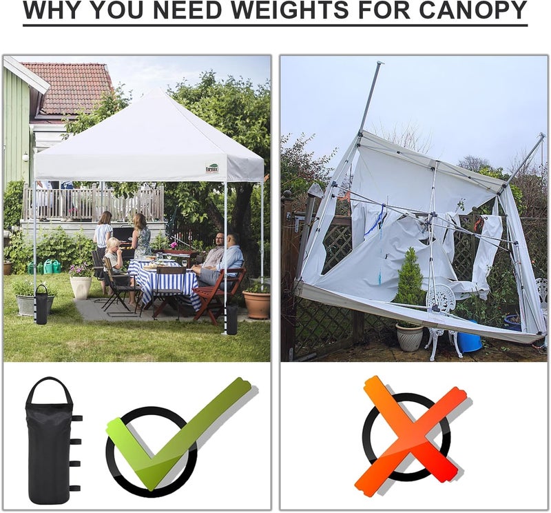 Eurmax USA Weight Capacity 112 LBS Extra Large Pop up Gazebos Weights Sand Bags for Pop up Canopy Tent Pergola Outdoor Instant Canopies, 4-Pack,Black (Without Sand) Dark Black - Image 5