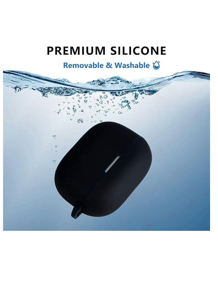 حافظة متوافقة مع Realme Buds T300، حافظة واقية من السيليكون مقاومة للصدمات، غطاء حافظة رفيع للغاية، بدون رائحة، حافظة سيليكون - أسود - Image 3