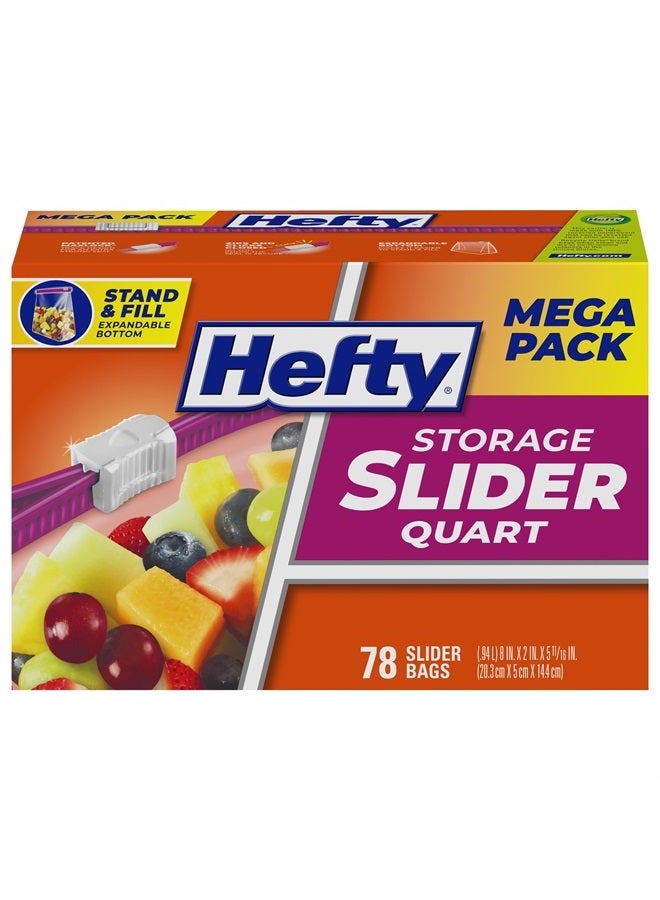 Hefty Slider Storage Bags, Quart Size, 78 Count - Image 1