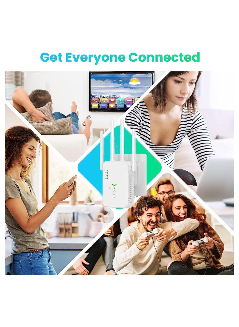 VKL - WiFi Extender, Wireless Internet Repeater，With Up to 8000 Square Feet Of Coverage, 1.2Gbps Dual Band 2.4G/5G WiFi Range Extender WiFi - Image 1