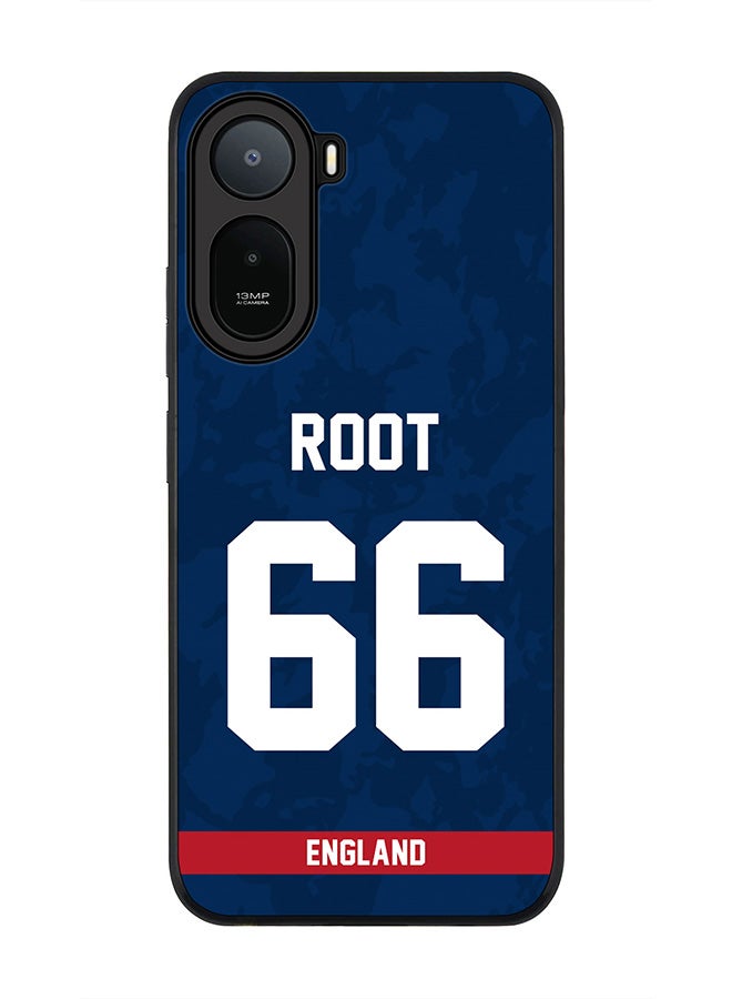 Stylizedd Rugged Case for Xiaomi Redmi A7 Pro 4G / Poco C81 / Poco C81 Pro / Poco C85x 5G- Slim Fit Hybrid Rubber Cover England Joe Root, Jersey No 66