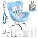 Ciunura Doll Car Seat Compatible with Bubudoll Small Seat for 1017cm Blind Box Toys Including Air Vent Clip Desktop Stand Adjustable Safety Strap AirflowFriendly Design Ideal Car Decor GiftsBlue - Image 2