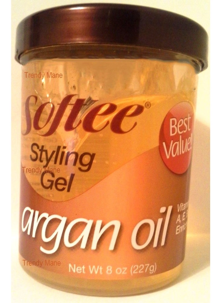 Softee Softee argan oil styling gel 8 ounce, Yellow, 8 Ounce 