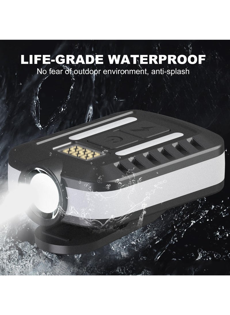 SYOSI - LED Headlamp Rechargeable, Hat Light Clip on Cap, Digital Power Display, 2 in 1 90° Adjustable Cap Flashlight, Headlamp for Running, Outdoor, Camping, Cycling, Hiking - Image 1