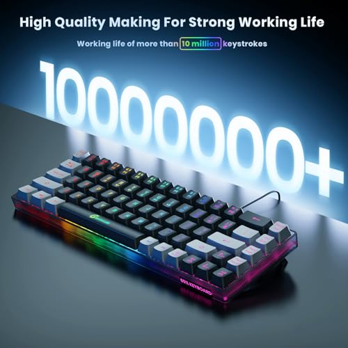 GEODMAER 65% Gaming Keyboard, LED Backlit Mini Wired Gaming Keyboard, Ultra-Compact Anti-Ghosting No-Conflict 68 Keys Gaming Wired Keyboard for PC Laptop Gamer - Image 3
