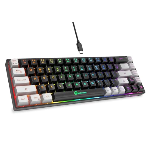 GEODMAER 65% Gaming Keyboard, LED Backlit Mini Wired Gaming Keyboard, Ultra-Compact Anti-Ghosting No-Conflict 68 Keys Gaming Wired Keyboard for PC Laptop Gamer - Image 1