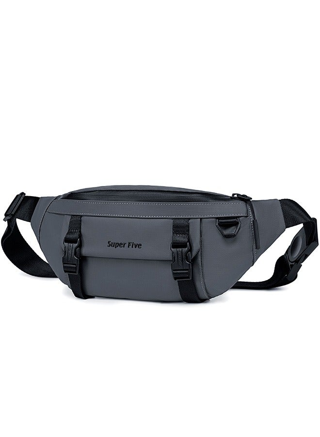 SUPER 5 FXB00755 Fashion Casual Multipocket Shoulder Crossbody Waterproof Bag - Grey  - Image 1