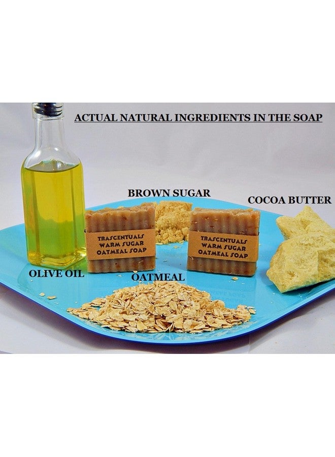 Trascentuals Oatmeal Soap Naturally Moisturizing And Soothing To Skin Safe On Face Or Body Helps With Eczema And Dry Skin For Women Men And Teens Chemical Free (Warm Sugar Oatmeal) - Image 4