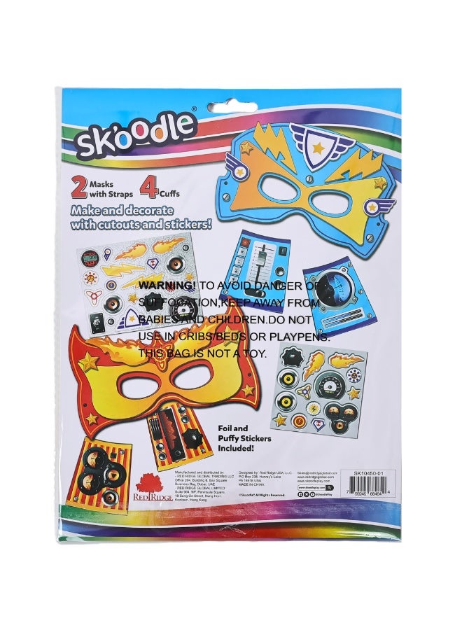 SKOODLE Hero Masks with Straps | Make and decorate with cutouts and stickers | Fun Activity For Kids | Age 3+ - Image 2