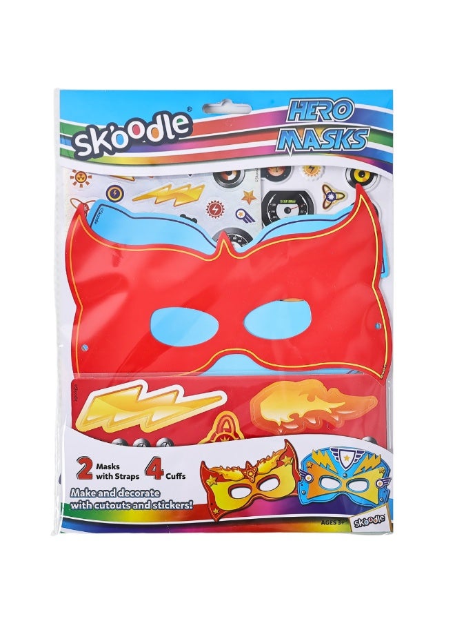 SKOODLE Hero Masks with Straps | Make and decorate with cutouts and stickers | Fun Activity For Kids | Age 3+ - Image 1