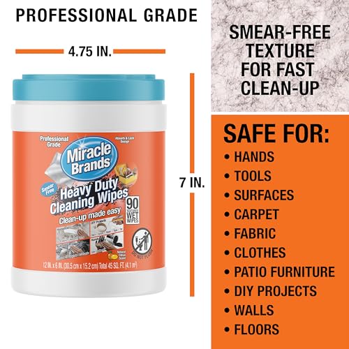 MiracleWipes for Heavy Duty Cleaning (90 Count) - All Purpose Cleaner, Kitchens, Bathrooms, Countertops, Hands, Indoors, Outdoors - Removes Grease, Grime, Crayon, Dirt & More - Image 4