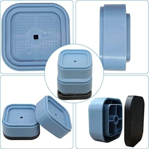 SPOLIK Bed Risers, 3 Inch, Stackable, Adjustable, Anti Vibration, Blue, Plastic, Square, 4 Pack, For Beds, Desks, Sofas, Tables, Chairs - Image 2