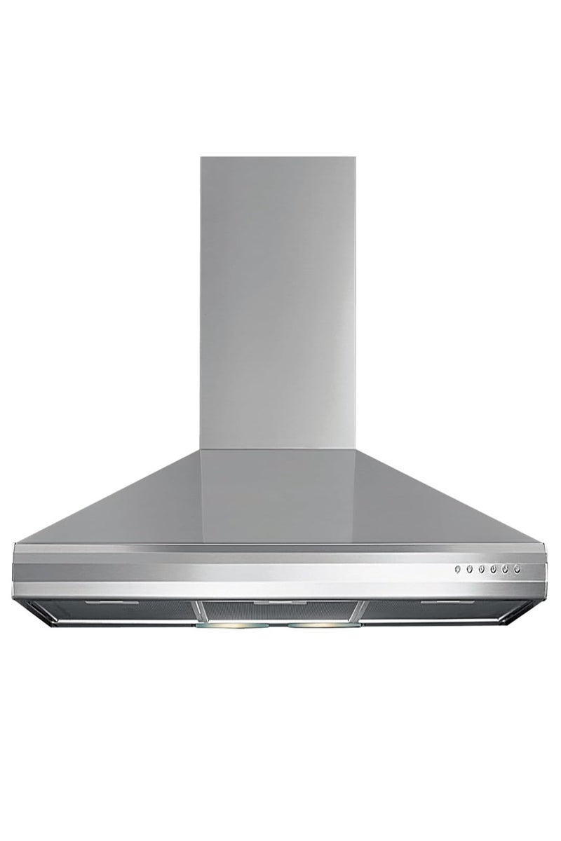 ELBA - 60cm Wall-Mounted Pyramid Kitchen Hood - 3 Speeds - Halogen Lamps - Mechanical Push Button Control - Tecnowind Metal Motor - Aluminum and Carbon Filters - Stainless Steel - Italian Technology