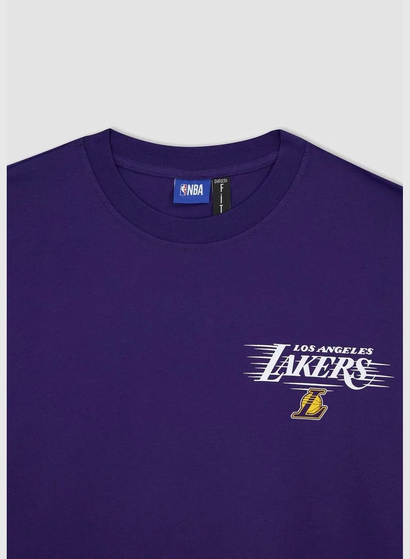 ديفاكتو Man NBA Los Angeles Lakers Licenced Crew Neck Short Sleeve Knitted T-Shirt