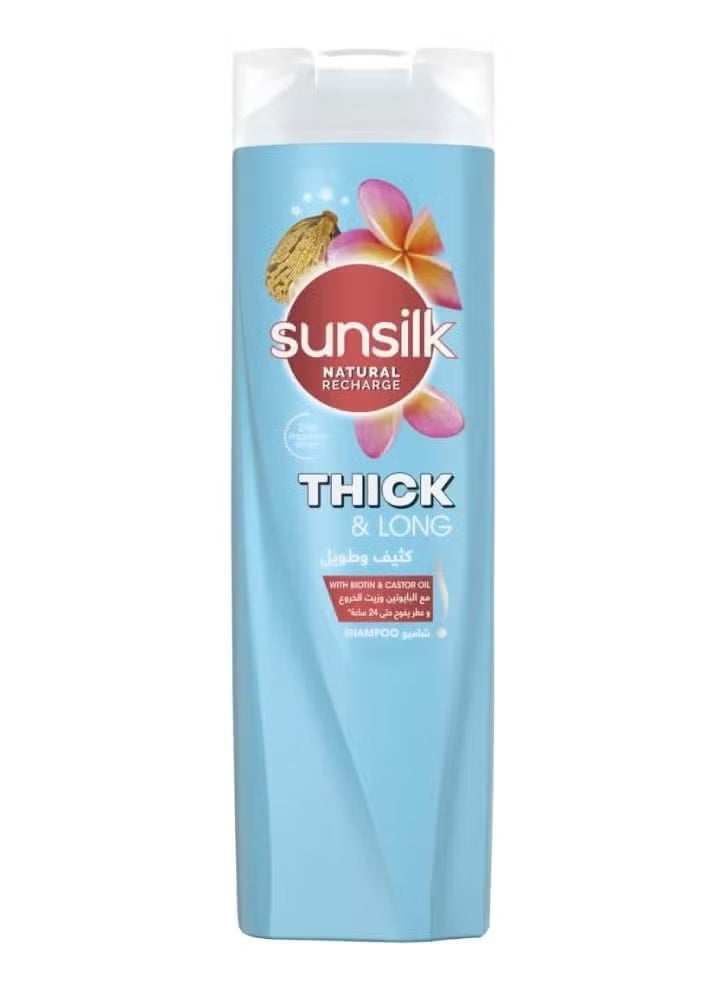 Sunsilk Shampoo Biotin & Castor Oil For Thick and Long Hair Blue 350ml - Image 1