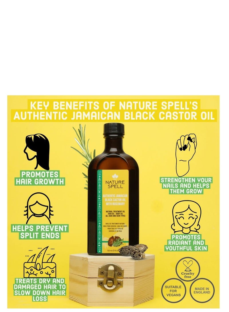 Nature Spell Castor and Rosemary Oil For Hair and Body 150 ML - Image 3