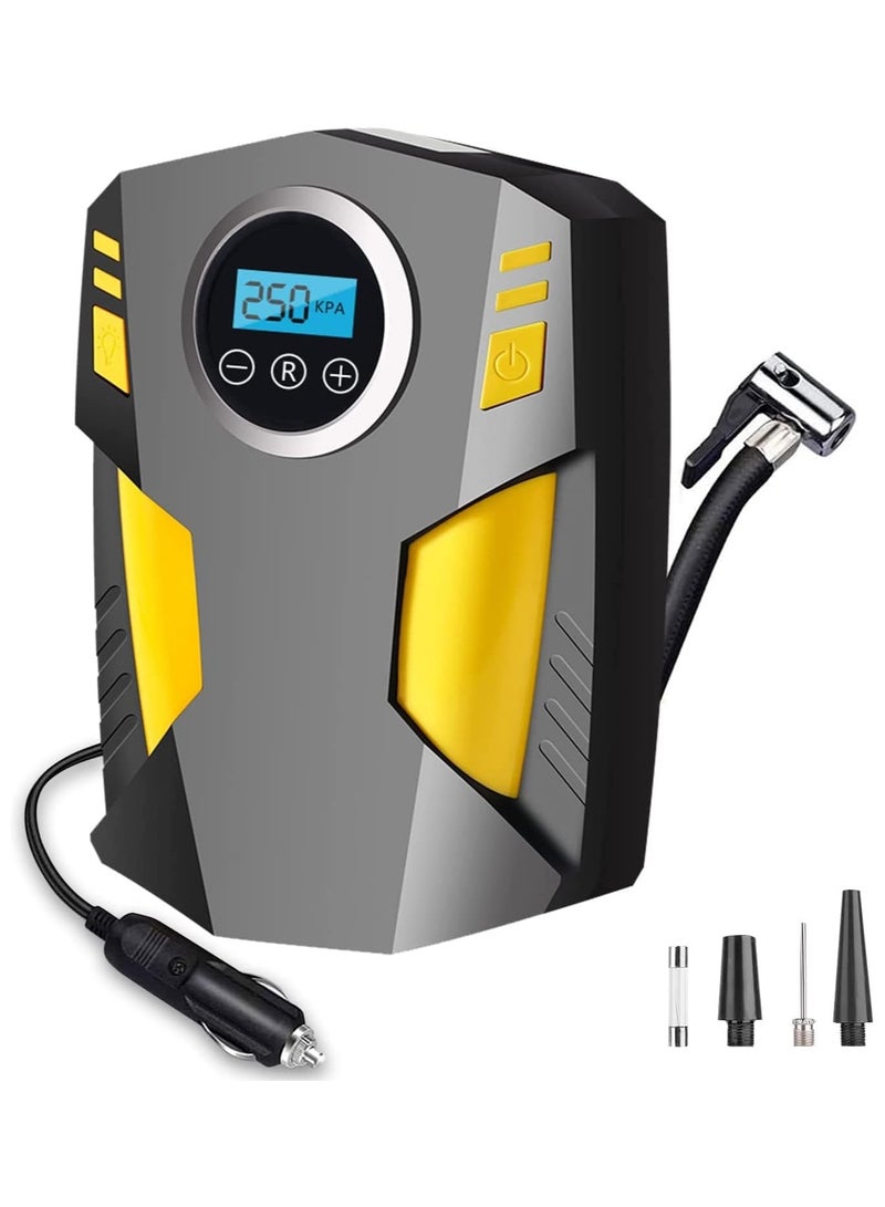Digital Car Tyre Inflator Air Compressor with Auto Stop and LED Light 12V Fast Portable Air Pump for Car Bicycle Motorcycle Ball Air Mattress - Image 1