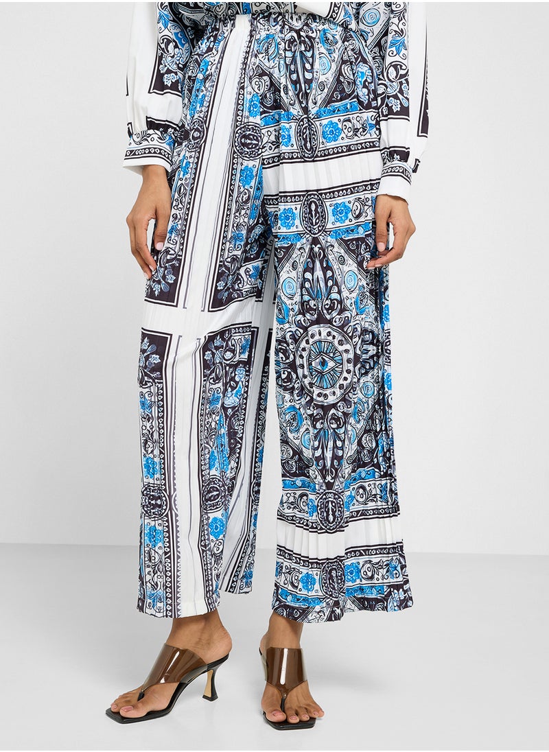 Patchwork Print Relaxed Shirt & Pant Coord Set
