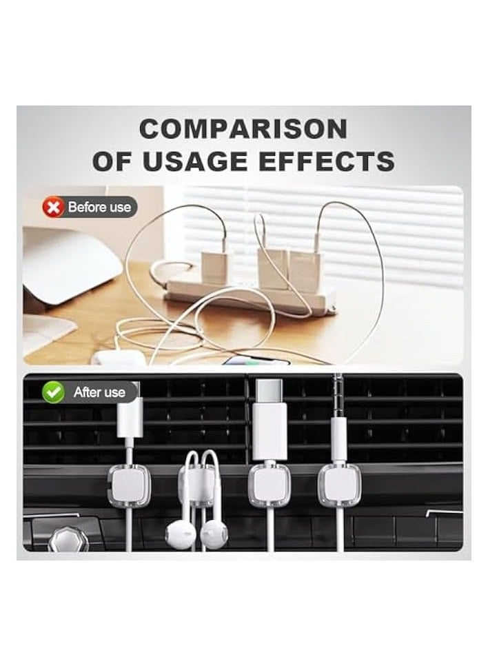erorex 2025 New Cable Organizer Clips, 6 Pcs Magnetic Cable Organizer Storage Holder with Strong Adhesive, Hide Phone Charging Cable Keeper for Home Desk Office Nightstand (Mixed Colours) - Image 4