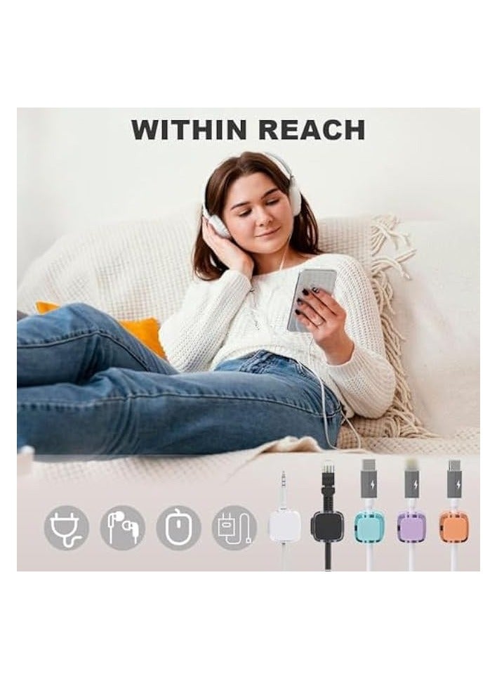 erorex 2025 New Cable Organizer Clips, 6 Pcs Magnetic Cable Organizer Storage Holder with Strong Adhesive, Hide Phone Charging Cable Keeper for Home Desk Office Nightstand (Mixed Colours) - Image 3
