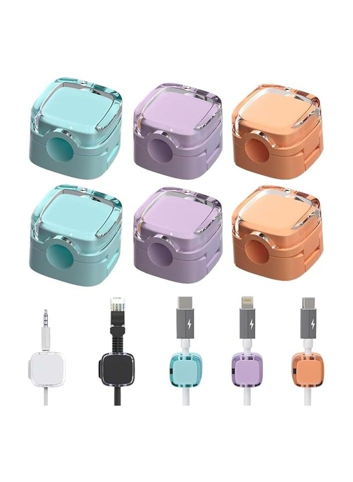 erorex 2025 New Cable Organizer Clips, 6 Pcs Magnetic Cable Organizer Storage Holder with Strong Adhesive, Hide Phone Charging Cable Keeper for Home Desk Office Nightstand (Mixed Colours) - Image 1