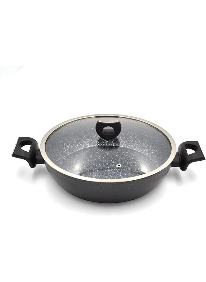 Korkmaz Nora Granite Short Pot Black 24 x 5.8 cm Size A2943 