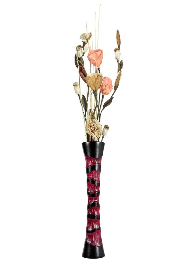 AeraVida Aesthetic Hand Carved Spiral Etched Tall Slim Wooden Elegant Dry Vase for Home Decor - Image 4