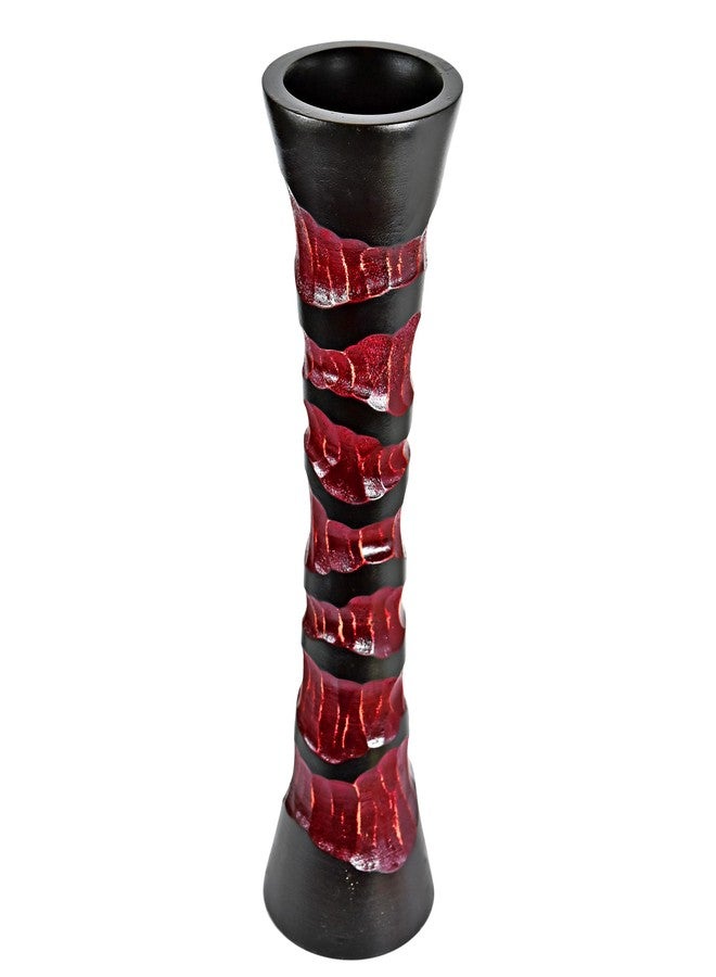 AeraVida Aesthetic Hand Carved Spiral Etched Tall Slim Wooden Elegant Dry Vase for Home Decor - Image 3