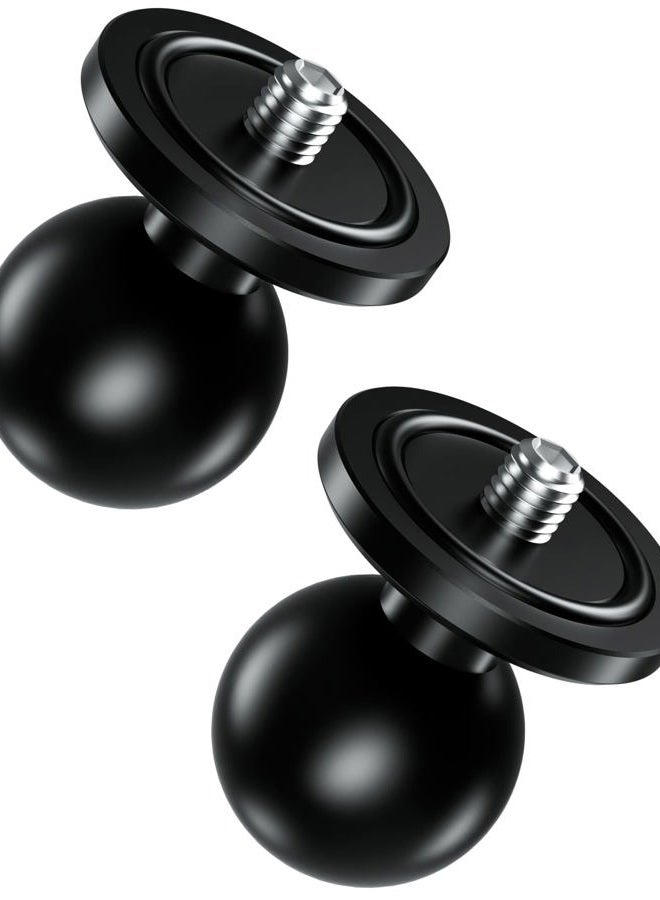 BRCOVAN 2 Pack, Aluminum Alloy 1'' Ball Adapter with 1/4"-20 Threaded Stud for Action Camera & Camcorder Compatible with RAM Mounts B Size 1'' Ball Double Socket Arm - Image 1