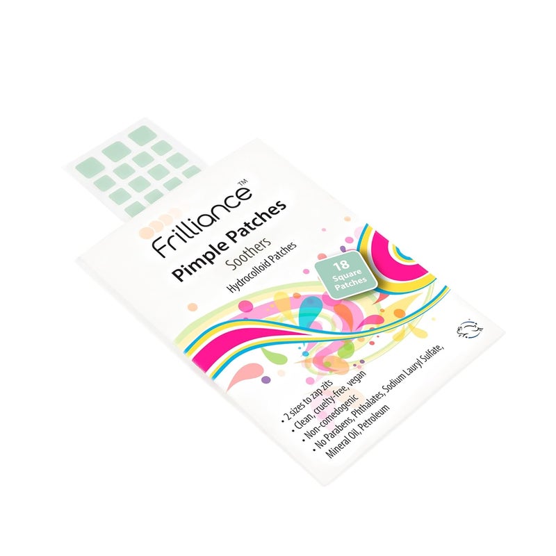 Green Square Soothing Aloe  Hydrocolloid Acne Pimple Patches for Zits and Blemishes 18 Count 2 Sizes Spot Treatment Stickers for Face  Skin Vegan and Cruelty Free
