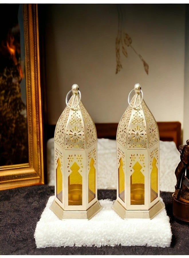 Decorate Dreams Small Moraccan Lantern/Lamp with t-Light Candle Holder, Antique Collection Decorative Hanging Lantern for ramzan, eid, Diwali | Set of 2 | - Image 5