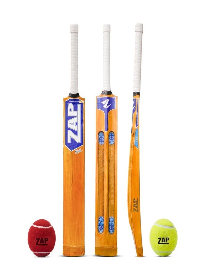 زاب مضرب تنس ZAP Glaze Scoop للكريكيت (إصدار فاخر - 35 بوصة) | خشب الصفصاف الكشميري من الدرجة الأولى | مضرب كريكيت صلب لكرة التنس | خفيف الوزن للغاية مع طلاء مقاوم للماء | مثالي للضربات القوية - Image 1