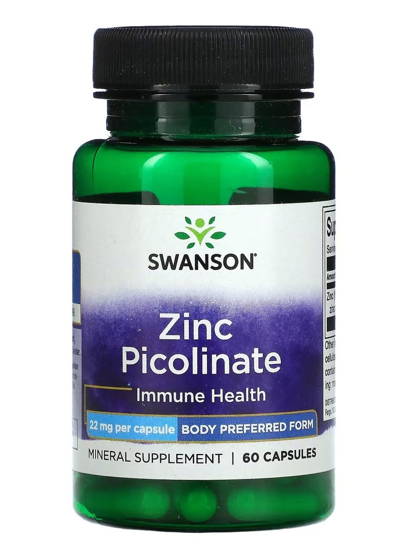 سوانسون، بيكولينات الزنك، 22 مجم، 60 كبسولة