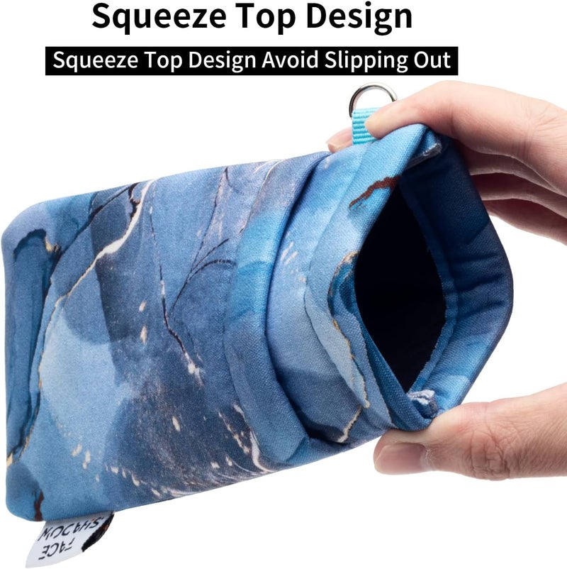 Face Shadow Double Glasses Case Soft Eyeglass Case For Women Men Squeeze Top Sunglasses Case With Cleaning Cloth - Image 2