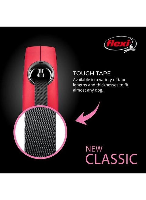 Flexi New Classic Retractable Dog Leash (Tape), 16 ft, Small, Red (CL10T5.250.R)