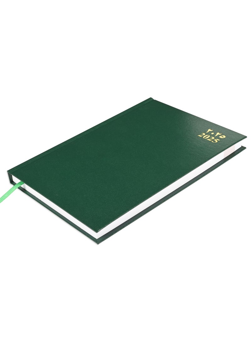 FIS FIS 2025 Agenda Diary Arabic/English Vinyl Hard Cover, Green - FSDI75AEV25GR  - Image 1