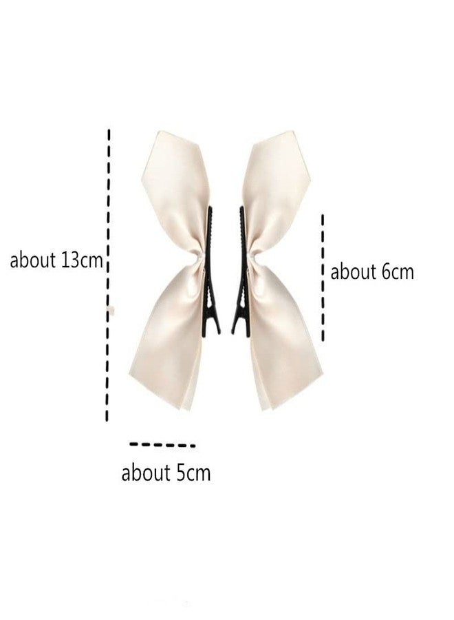 CHIROGRAPHY 6 PCS Satin Ribbon Bow Side Hair Clips for Women and Girls | Stylish Multicolor Bowknot Hairpins | Smooth Satin Fabric Side Clips for Casual Wear, Party and Styling - Image 4