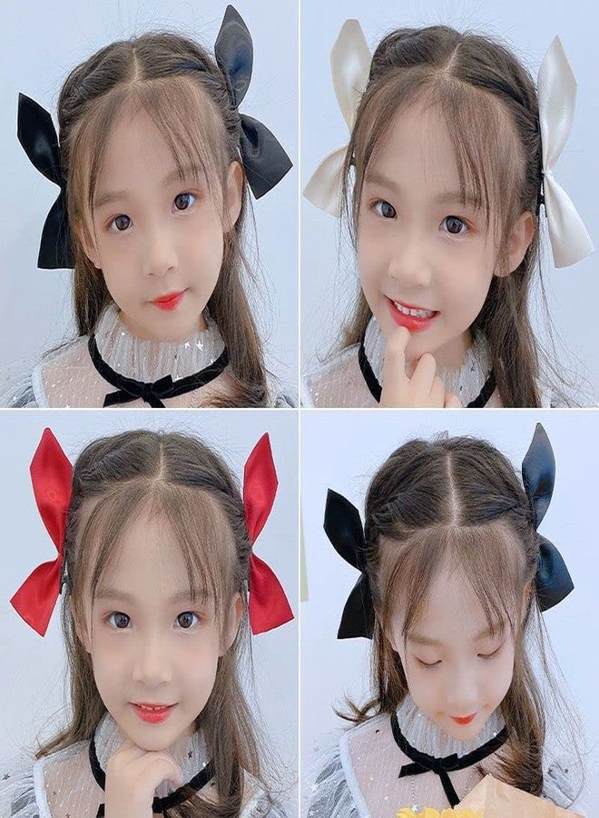 CHIROGRAPHY 6 PCS Satin Ribbon Bow Side Hair Clips for Women and Girls | Stylish Multicolor Bowknot Hairpins | Smooth Satin Fabric Side Clips for Casual Wear, Party and Styling - Image 3