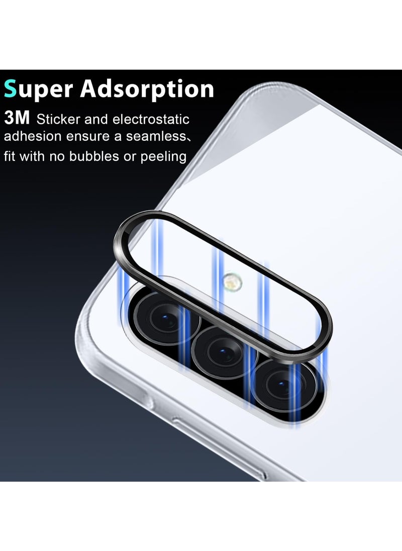 URBBKING For Samsung Galaxy A56 5G Camera Lens Protector, Scratch-Resistant HD Clarity Ultra-Thin 9H Tempered Glass with Aluminum Edging, Individual Metal Lens Cover (Black)  - Image 4