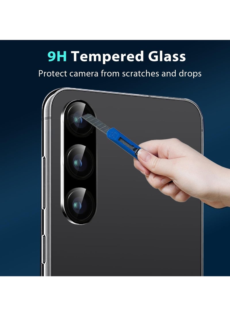 URBBKING For Samsung Galaxy A56 5G Camera Lens Protector, Scratch-Resistant HD Clarity Ultra-Thin 9H Tempered Glass with Aluminum Edging, Individual Metal Lens Cover (Black)  - Image 5
