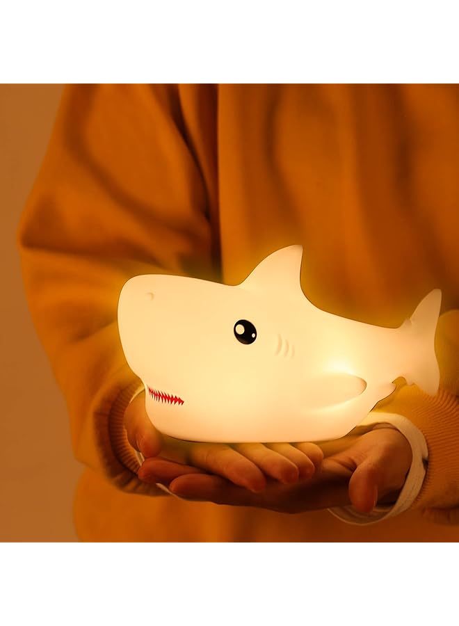 The Bros Shark Night Light for Kid, Shark Lights for Boys Girls Christmas Gifts Nightlight Kids Teens Room Decor, Silicone Animal Night Lamp Gift(Shark)