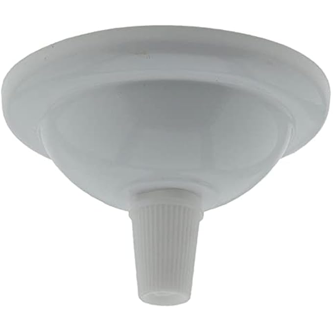 SMALL (67MM) PERIOD STYLED METAL CEILING ROSE IN WHITE FINISH WITH NYLON CORD GRIP - Image 1
