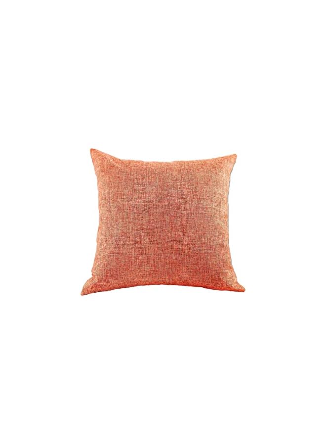 Zaboon benefit NEW YORK Decorative Solid Filled Linen Cushion (Light Orange, 45x45cm) - Image 1