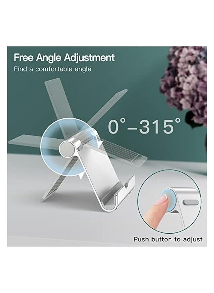 Jetech Tablet Stand, Adjustable Portable Desktop Holder, Foldable Dock for iPad/iPad Pro/Air/Mini, Galaxy Tab A8/A7 Lite/A7/S8/S7, Kindle, Tab/Phones(4-13"), Silver - Image 5