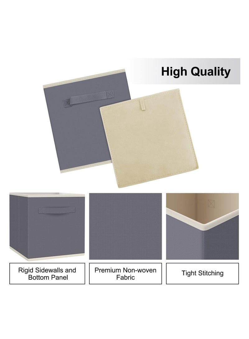 XiuWoo 6 Pack Collapsible Storage Bins Cubes, Fabric Bins, Large Capacity Storage Cubes with Handles and Cardboard for Books Toys Clothes and Sundries  - Image 2