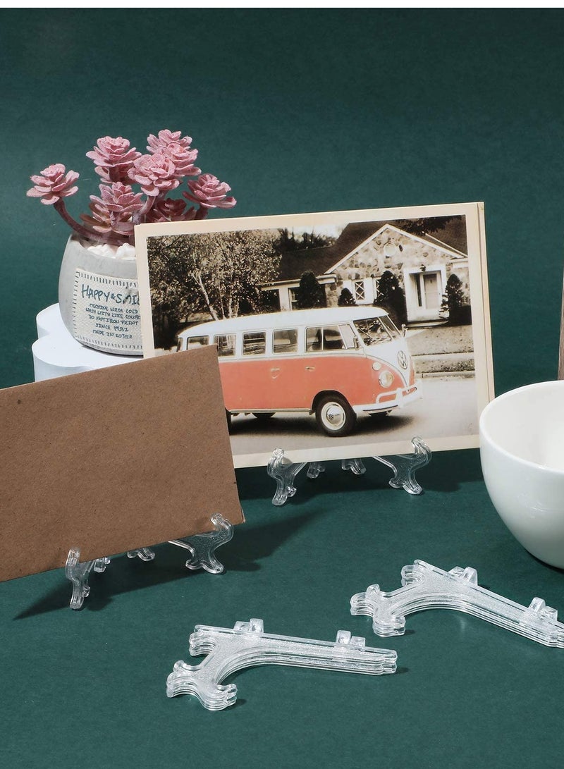 Mini Transparent Easel Stands - 24 Pack Ceramic Plate Photo Frame Display Holders for Home, Desktop Decor, Wedding, Hotel, and Party Accessories. - Image 3