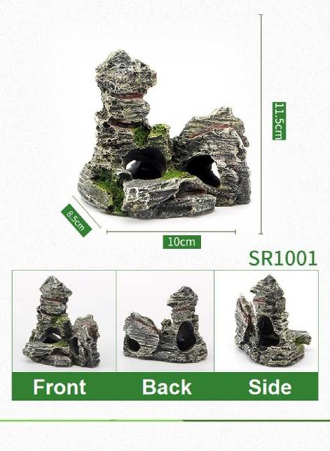 NIBEMINENT Mountain View Rocky Landscape Fish Tank Ornament Multicolour 11.5cm - Image 2