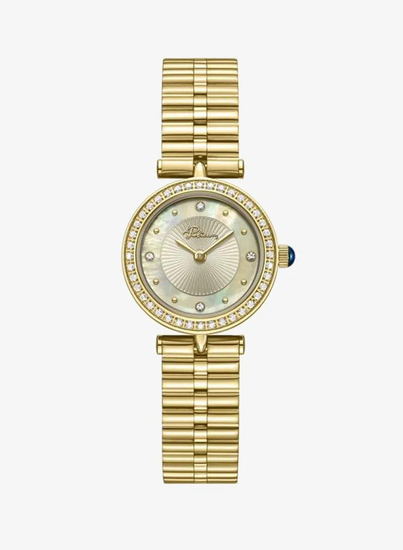 بوليس Agra Champagne Dial Stainless Steel Bracelet Analog Watch for Women, 24mm